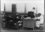 WPA nurses giving audiometer tests in the public schools to discover deafness among school children, St. Paul, Minn.