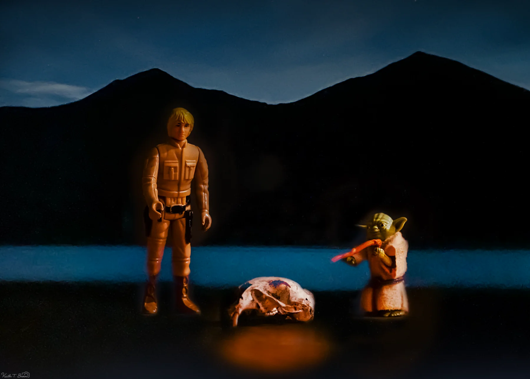 Vintage Figures on Alien Landscape